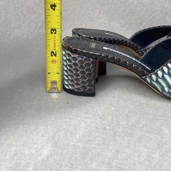 Manolo Blahnik Otawi Mule sandal with block heel - Navy/Teal - women's 36 - Picture 10 of 11